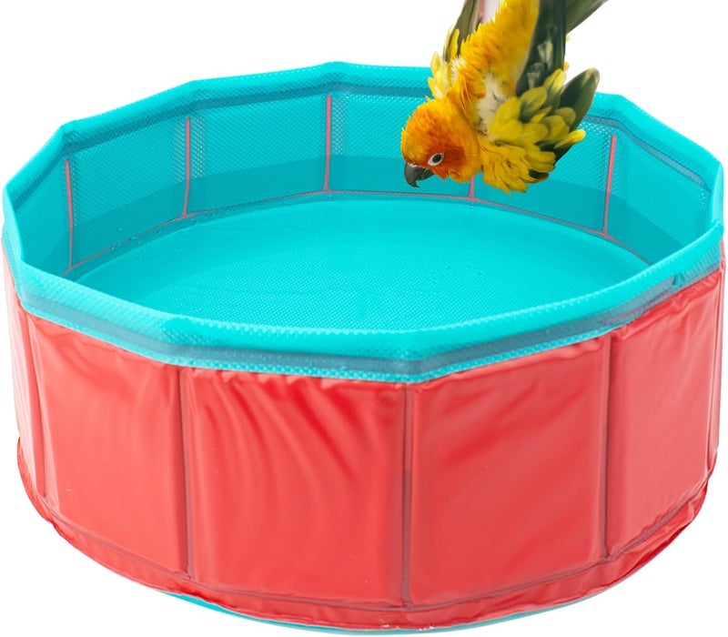 FlidRunest Conure Bathtub for Outdoor, Portable Parrot Bath Tub for Traver, Easy to Store and Carrier, Bird Pool Bathing Tub for Small to Large Birds African Grey Conure Lovebird Parakeet - Image 5